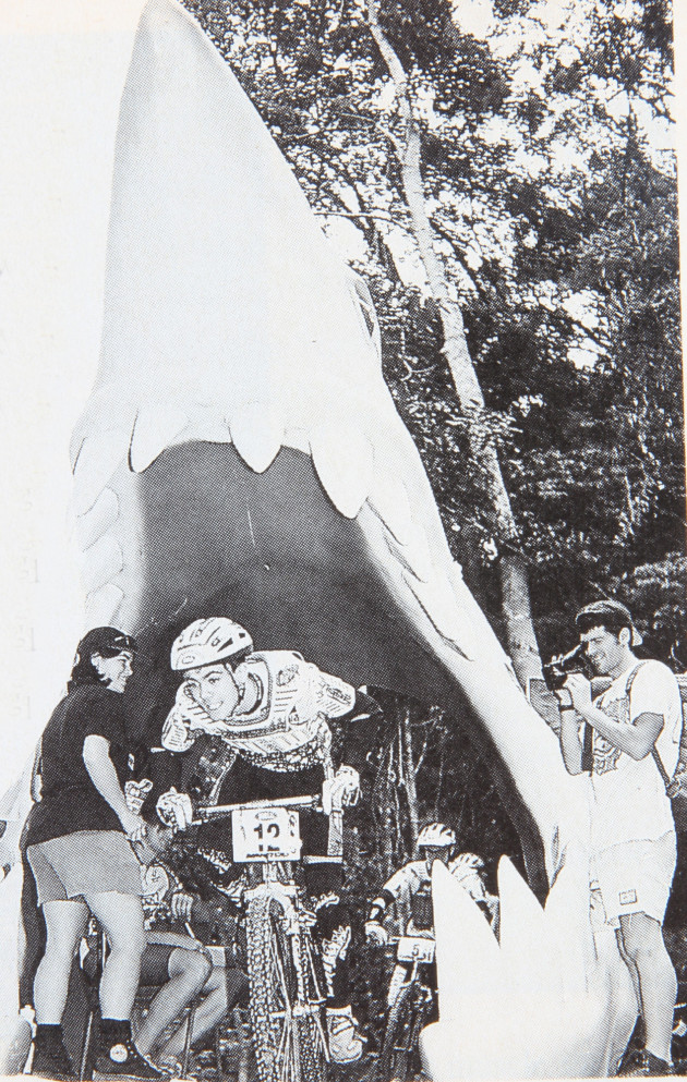 Victorian Craig Mace heads out from the iconic sharks mouth at the start of the Smithfield DH course.